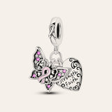 Strength & Faith pillangós szív charm – ezüstözött
