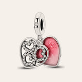 Szerelmes suttogás szív charm – ezüstözött