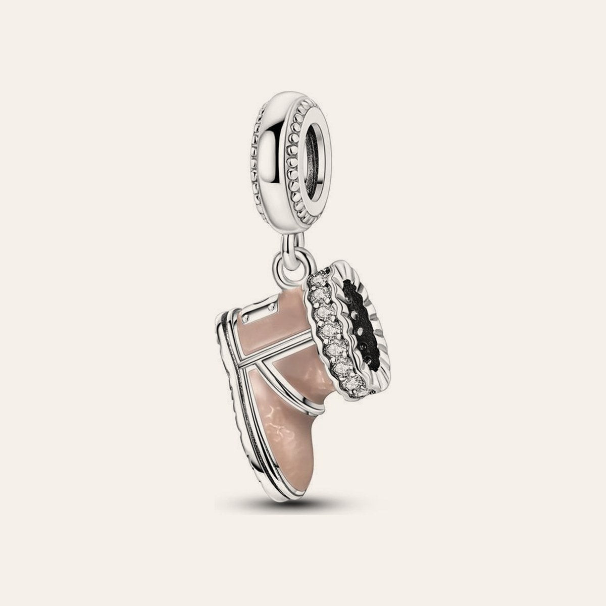 Téli csizma charm – ezüstözött