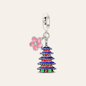 Tokiói pagoda charm – ezüstözött