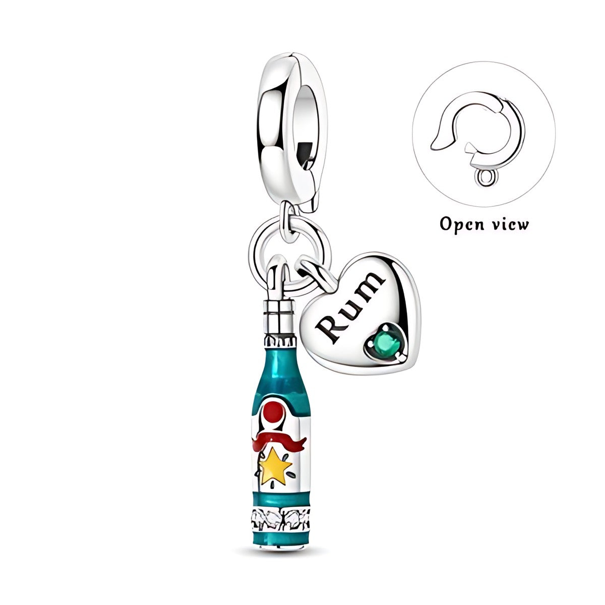 Rumos palack charm – ezüstözött