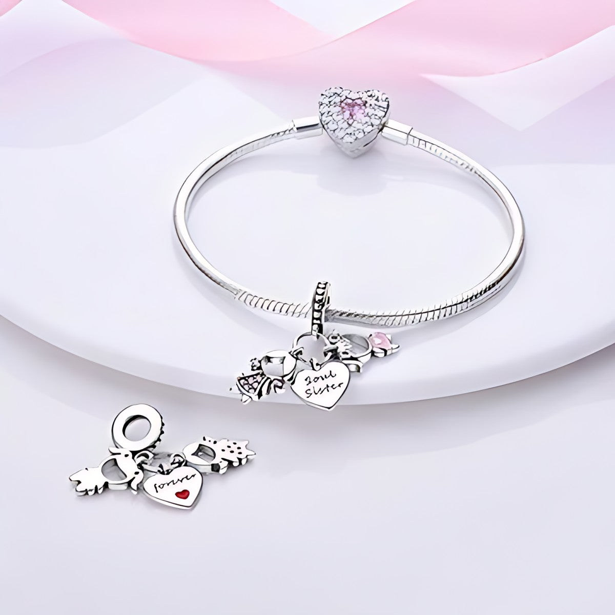 Soul Sister charm – ezüstözött