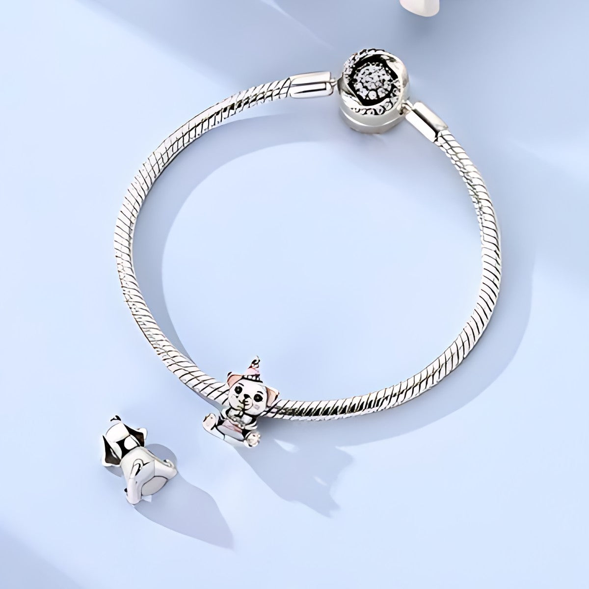 Szülinapi maci charm – ezüstözött