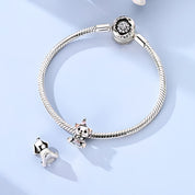 Szülinapi maci charm – ezüstözött