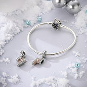 Téli csizma charm – ezüstözött
