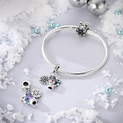 Téli dal hóember charm – ezüstözött